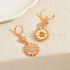 Brass Micro Pave Cubic Zirconia Hoop Earring&nbsp;CI2086-3