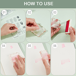 4Pcs 4 Styles Clear Silicone Stamps&nbsp;DIY-CP0009-75