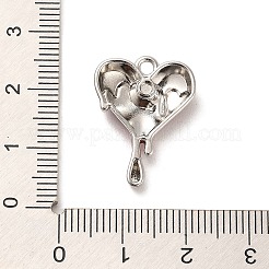 合金エナメルチャーム  とろけるハートチャーム  プラチナ  ファイヤーブリック  21.5x16.5x5.5mm  穴：1.8mm&nbsp;LS-ENAM-G223-01P-01