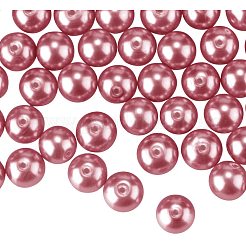 パール調ガラスパールラウンドビーズ  染め  暗赤色  8mm  穴：0.7~1.1mm  約200個/箱&nbsp;HY-PH0001-8mm-038
