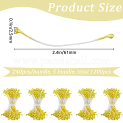 ヘアピンアクセサリー用の石膏造花芯入り綿  きいろ  61x2.5mm  240個/セット&nbsp;DIY-WH20001-21A