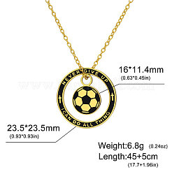304 Stainless Steel Enamel Sport Football Pendant Necklaces&nbsp;WGDDA99-03