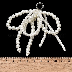 Bowknot Plastic Imitation Pearl Beads Shoe Charms&nbsp;AJEW-XCP0003-50