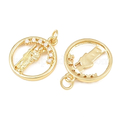 Religion Brass Micro Pave Clear Cubic Zirconia Pendants&nbsp;CU-CBA9482-01G-12
