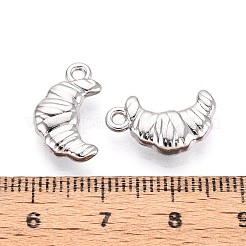 合金ペンダント  クロワッサン  プラチナ  16x10x4mm  穴：1.6mm&nbsp;PALLOY-T092-46P