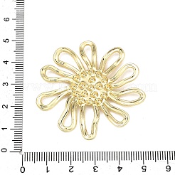 合金ペンダント  花のチャーム  ゴールドカラー  44x44x3mm  穴：7.5~13x3~4.5mm&nbsp;AL-E003-05G