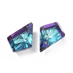 エンボスガラスラインストーンペンダント  多面カット  凧  バミューダブルー  19x12x5.5mm  穴：1.2mm&nbsp;GLAA-J101-01B-001BB