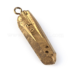 Electroplate Natural Quartz Pendants&nbsp;G-Q458-22