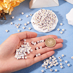 不透明なアクリルビーズ  メタルエンレース付き  キューブ  文字y  4.5x4.5x4.5mm  穴：2mm&nbsp;MACR-TAG0001-07Y
