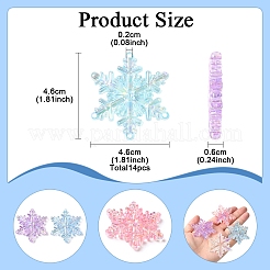 14Pcs 5 Colors AB Color Transparent Acrylic Chandelier Component Links&nbsp;TACR-FS0001-55