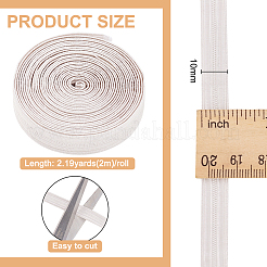メタリック糸リボン  洋服の縫製に  銀  3/8インチ（10mm）&nbsp;SRIB-WH0011-220A-02