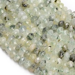 天然石プレナイトビーズ連売り  ロンデル  多面カット  7.5~8x5.5~6mm  穴：1mm  約78~80個/連  15.20~15.47''（38.6~39.3センチメートル）&nbsp;G-C280-A03-01