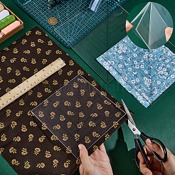 3個 3スタイル透明アクリル縫製テンプレート  家庭用機械でのフリーモーションキルティング用  正方形  鉄製ルーズリーフブックバインダーヒンジリング1個付き。  ミックスカラー  152~203x152~203x2.5~3mm&nbsp;AJEW-NB0007-75