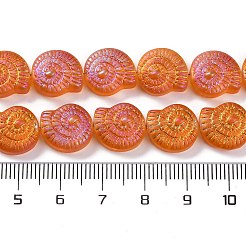 電気メッキガラスビーズセット  フル虹メッキ  カタツムリ  ダークオレンジ  12.5x11.5x4.5mm  穴：1mm  約50個/連  24.41インチ（62cm）&nbsp;EGLA-F164-FR01