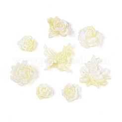 Luminous Flower Resin Cabochons&nbsp;CRES-T025-10E