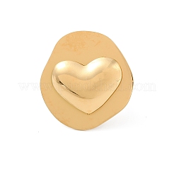 Irregular Round 304 Stainless Steel Open Cuff Rings for Women&nbsp;RJEW-S410-03G-02