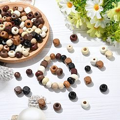 150Pcs 3 Styles Wood European Beads&nbsp;WOOD-CJ0002-73