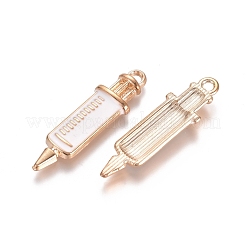 合金エナメルチャーム  ホワイト  30x8x2.5mm  穴：1.6mm&nbsp;X-PALLOY-WH0066-B-14A