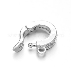 Rack Plating Brass Micro Pave Cubic Zirconia Hinged Bails&nbsp;ZIRC-I012-17P-RS