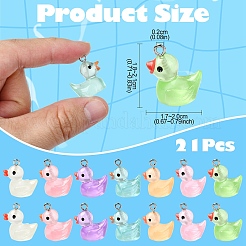 21Pcs 7 Styles Luminous Transparent Resin Pendants&nbsp;RESI-YW0001-82
