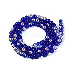 Electroplate Transparent Glass Beads Strands&nbsp;EGLA-Q132-4MM-A16