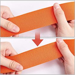 超幅広の厚手の平らなゴムバンド  ウェビング衣類縫製アクセサリー  オレンジ  40mm&nbsp;EC-WH0016-B-S028