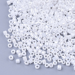 ガラスシリンダービーズ  シードビーズ  セイロン  丸い穴  ホワイト  1.5~2x1~2mm  穴：0.8mm  約8000個/袋  約85~95 G /袋&nbsp;SEED-Q036-01A-F05