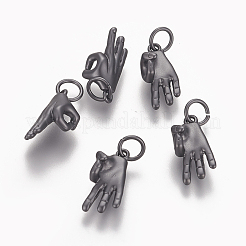 Brass ASL Charms&nbsp;KK-O122-08MB