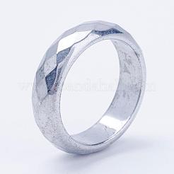 電気メッキ非磁性合成ヘマタイトリング  多面カット  ミックスカラー  usサイズ6（16.5mm）&nbsp;RJEW-F068-16mm