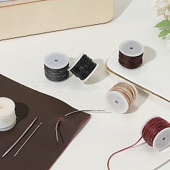 6ロール 6色のフラットワックスポリエステルコード  DIYクラフト用  アイロンビーズ針1セット付き  ミックスカラー  コー​​ド：0.8x0.4ミリ  約10.94ヤード（10m）/ロール  1ロール/色&nbsp;YC-CY0001-03