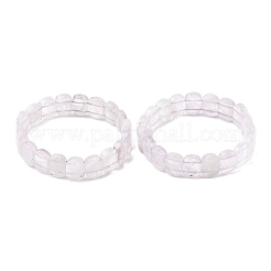 女性用オーバル天然アメジストビーズストレッチブレスレット  ビーズ：16x11mm  内径：2-3/8インチ（6cm）&nbsp;BJEW-Z149-03