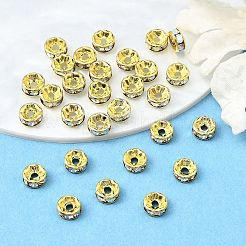 Brass Rhinestone Spacer Beads&nbsp;RB-A014-Z6mm-28G