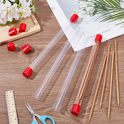 透明 PVC プラスチック ビーズ コンテナ  ふた付き  レッド  300x21mm&nbsp;AJEW-WH0460-071B