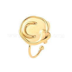 Adjustable 304 Stainless Steel Cuff Open Rings&nbsp;RJEW-C151-01A-G