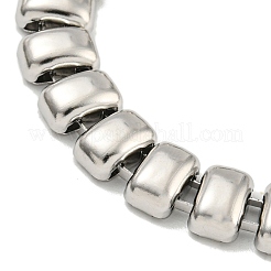 変色しない304ステンレススチール長方形リンクチェーンブレスレット  ステンレス鋼色  6-1/4インチ（16cm）&nbsp;BJEW-S153-01P
