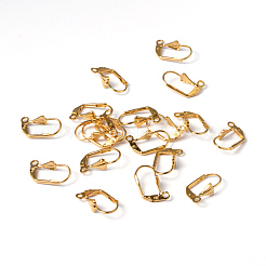 真鍮製フレンチフックピアスパーツ  カン付き  ニッケルフリー  金色  約10 mm幅  長さ18mm  穴：2mm&nbsp;EC561-G