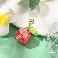 Flower Glass Pendant Decoration&nbsp;HJEW-TA00286-02