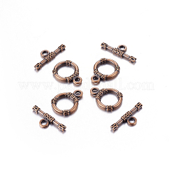 チベット風合金マンテル  リング  赤銅鉱  カドミウムフリー＆ニッケルフリー＆鉛フリー  リング：18x13x2mm  穴：2mm  バー：21x2mm  穴：2mm&nbsp;LS-RLF10395Y-NF