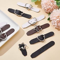 9セット9スタイルの縫い付けPUイミテーションレザータブ留め具  合金センターバーバックル付き  スター  クマ＆ハート  ミックスカラー  96~108x16.5x1mm  1セット/スタイル&nbsp;DIY-OC0009-62