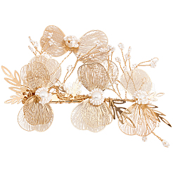 Alloy with Plastic Pearl Flower Alligator Hair Clips&nbsp;OHAR-WH20010-05G
