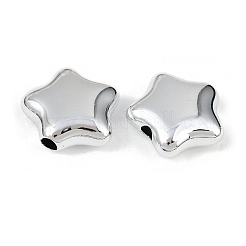 メッキアクリルビーズ  スター  プラチナメッキ  26x25.5x10mm  穴：4mm&nbsp;OACR-G048-01