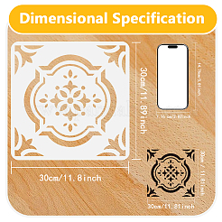 4Pcs 4 Styles PET Hollow Out Drawing Painting Stencils&nbsp;DIY-WH0669-006