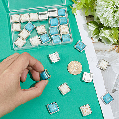 32Pcs 2 Colors Alloy & Synthetic Turquoise Buckles&nbsp;HJEW-PH02465