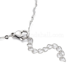 Non-Tarnish 304 Stainless Steel Wave Bar Link Chain Bracelets&nbsp;BJEW-K226-12P