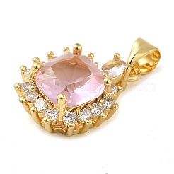 Rack Plating Brass Micro Pave Cubic Zirconia Pendants&nbsp;KK-P241-11G