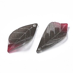 プラスチックチャーム  葉  グレー  22~23.5x11~12x2.5~3mm  穴：1~1.5mm&nbsp;KY-N015-041A