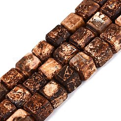 天然樹皮瑪瑙ビーズの連  キューブ  9~11x9~11x9~11mm  穴：0.6~1mm  約36個/連  13.98~14.76インチ（35.5~37.5cm）&nbsp;G-Q606-82
