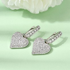 Brass Micro Pave Cubic Zirconia Hoop Dangle Earrings&nbsp;EJEW-G471-15P