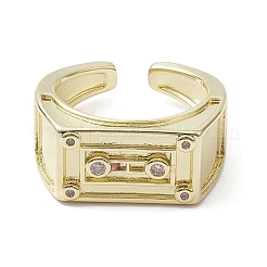 Brass with Cubic Zirconia Adjustable Rings&nbsp;RJEW-K257-59G