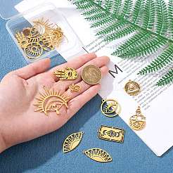 20Pcs 10 Style 201 Stainless Steel Laser Cut Charms&nbsp;STAS-SZ0002-67G